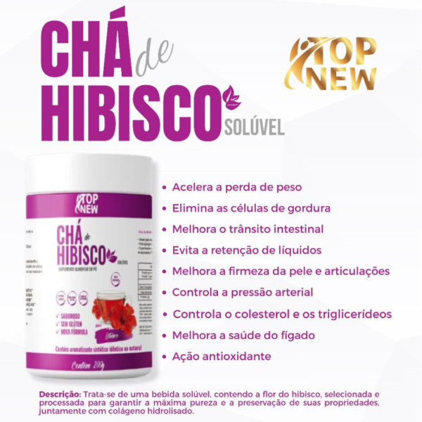 Chá de Hibisco Solúvel Topnew 200g