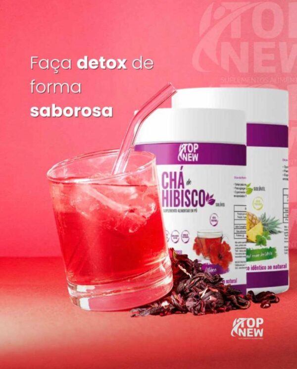 kit 2 Chá Solúvel Hibisco e Chá Verde Topnew